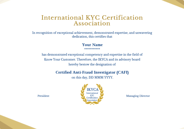 Internationally Certified Anti-Fraud Investigator (I-CAFI)