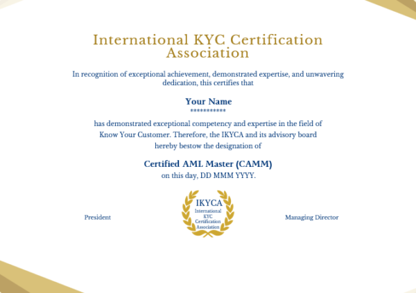 I-CAMM (International Certified AML Master)